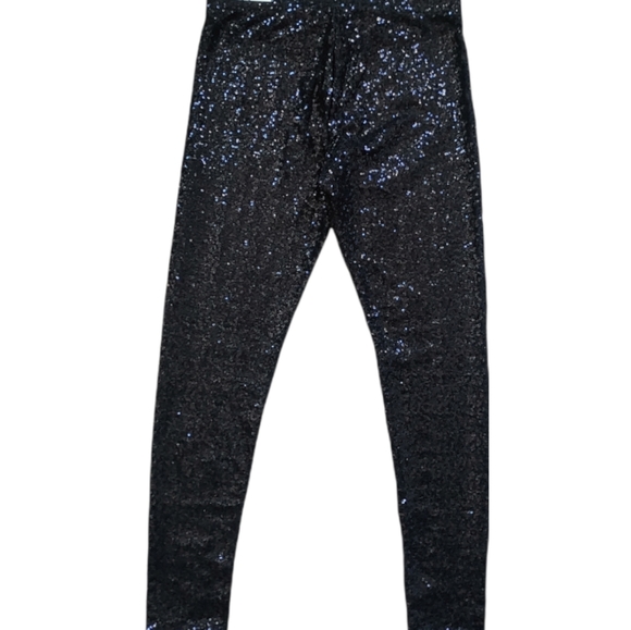 HTF NEW Victoria's Secret Pink Angel black sequin leggings pants Small S - Picture 1 of 7